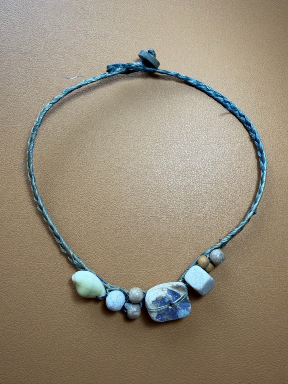 Artisan Bohemian Blue Stone Shell Necklace - Picture 14 of 16